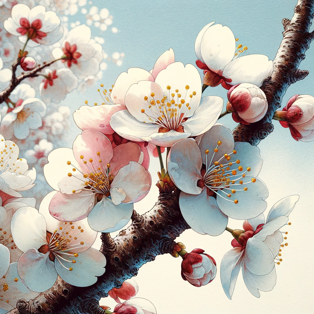 桜の写真から、桜のイラストに