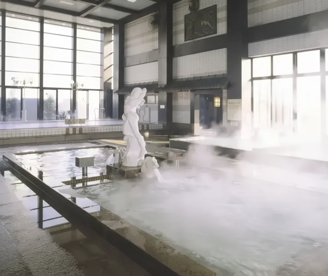 足利健康ランドのお風呂のイラスト